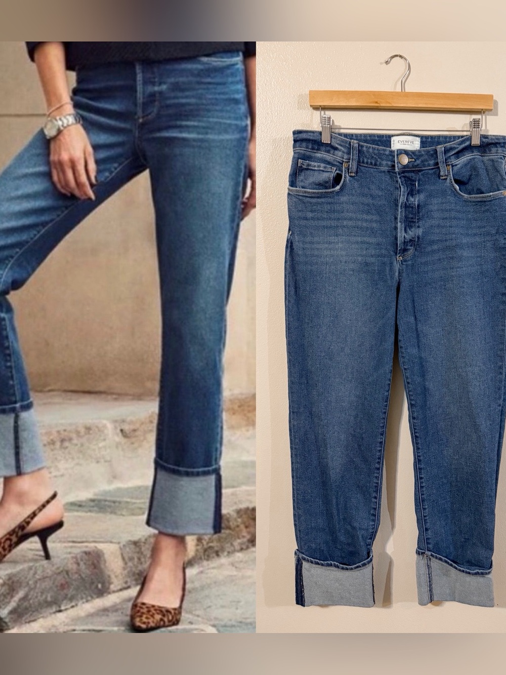 Evereve | The Ever Straight Rallied Cuff Jean, size 31